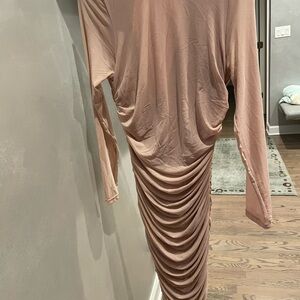 AKIRA Pink Sheath Dress with Ruched Dolman Sleeves
